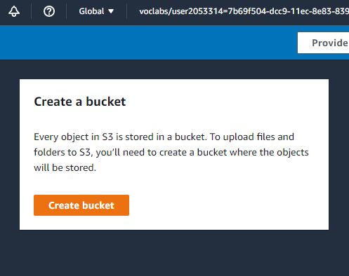 S3 Create bucket button